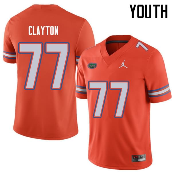 NCAA Florida Gators Antonneous Clayton Youth #77 Jordan Brand Orange Stitched Authentic College Football Jersey QJY4564VB